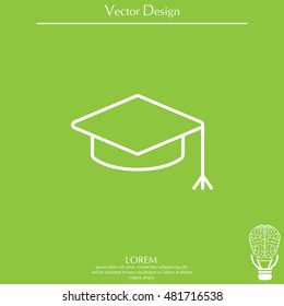 Graduation hat cap line art icon