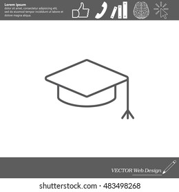 Graduation hat cap line art icon