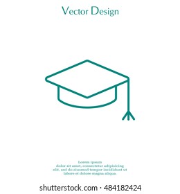 Graduation hat cap line art icon