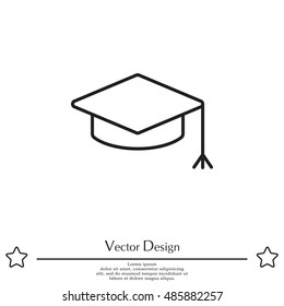 Graduation hat cap line art icon