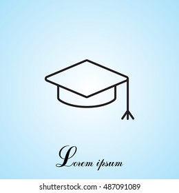 Graduation hat cap line art icon