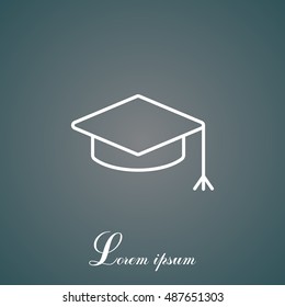 Graduation hat cap line art icon