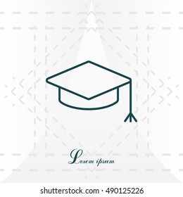 Graduation hat cap line art icon