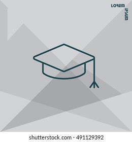 Graduation hat cap line art icon