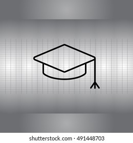 Graduation hat cap line art icon