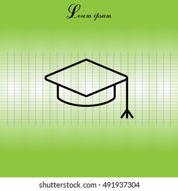 Graduation hat cap line art icon