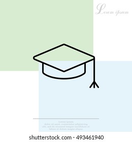 Graduation hat cap line art icon