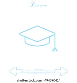 Graduation hat cap line art icon