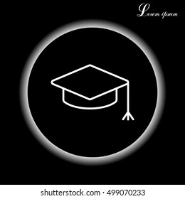 Graduation hat cap line art icon