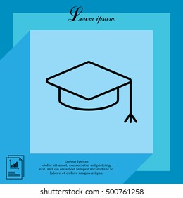 Graduation hat cap line art icon