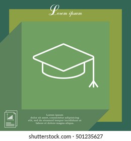 Graduation hat cap line art icon