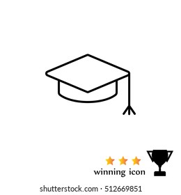 Graduation hat cap line art icon