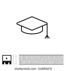 Graduation hat cap line art icon