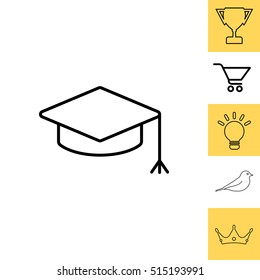 Graduation hat cap line art icon