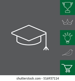 Graduation hat cap line art icon