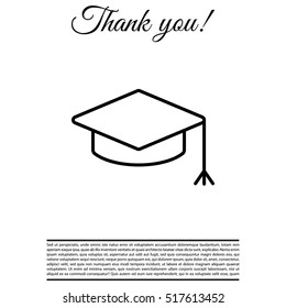 Graduation hat cap line art icon