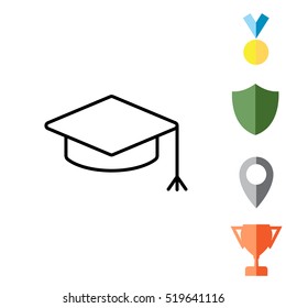 Graduation hat cap line art icon