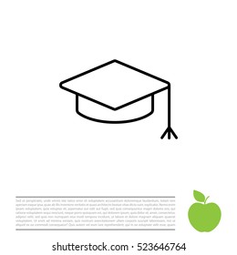 Graduation hat cap line art icon