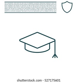 Graduation hat cap line art icon