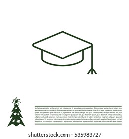 Graduation hat cap line art icon