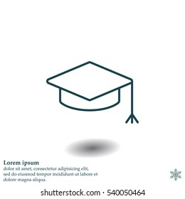 Graduation hat cap line art icon