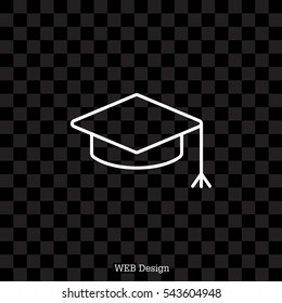 Graduation hat cap line art icon