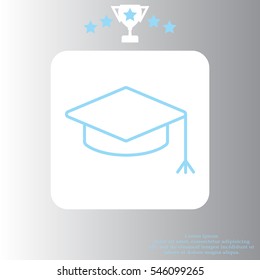 Graduation hat cap line art icon