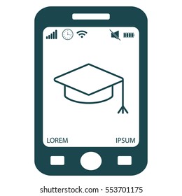 Graduation hat cap line art icon