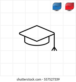 Graduation hat cap line art icon