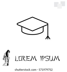 Graduation hat cap line art icon