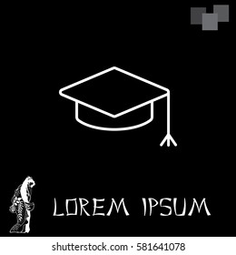 Graduation hat cap line art icon