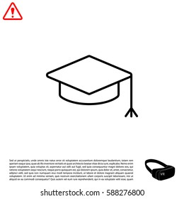 Graduation hat cap line art icon