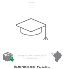 Graduation hat cap line art icon