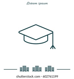 Graduation hat cap line art icon