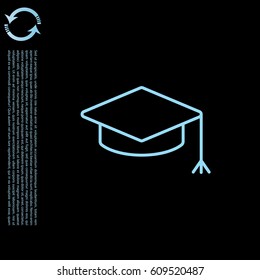 Graduation hat cap line art icon
