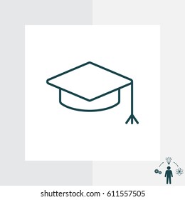 Graduation hat cap line art icon