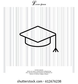 Graduation hat cap line art icon