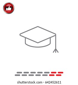 Graduation hat cap line art icon