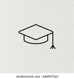 Graduation hat cap line art icon