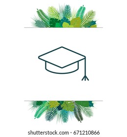 Graduation hat cap line art icon
