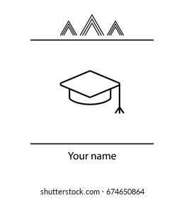Graduation hat cap line art icon