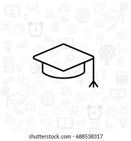 Graduation hat cap line art icon