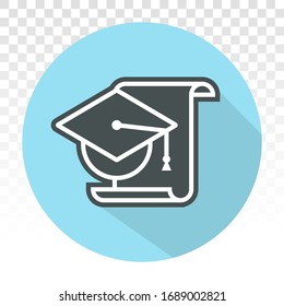 Graduation hat cap (mortarboard) flat icons for apps and websites