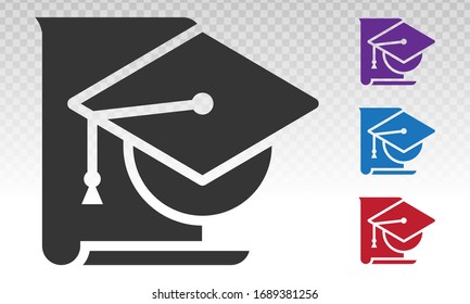 Iconos planos para aplicaciones y sitios web con gorro de graduación (mortarboard)