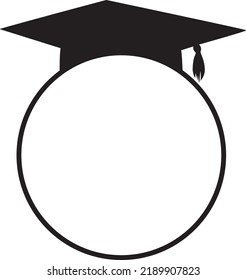 Graduation Hat Circular Shaped Monogram Printable Stock Vector (Royalty ...