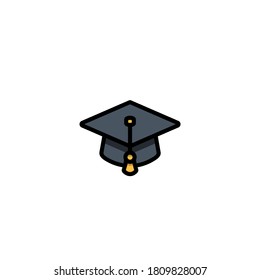 Graduation Hat - Color Icon Design