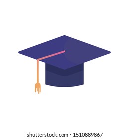 Graduation hat colour black icon