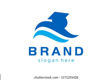graduation hat concept for logo template ready to use