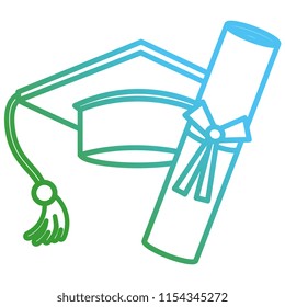 graduation hat with diploma