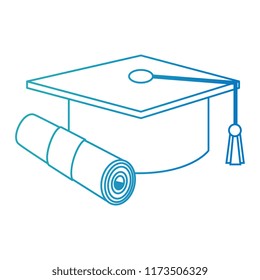 graduation hat with diploma